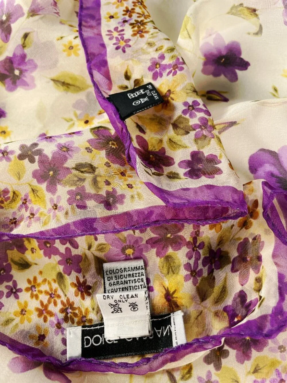 Dolce & Gabbana Silk Chiffon Floral Scarf
